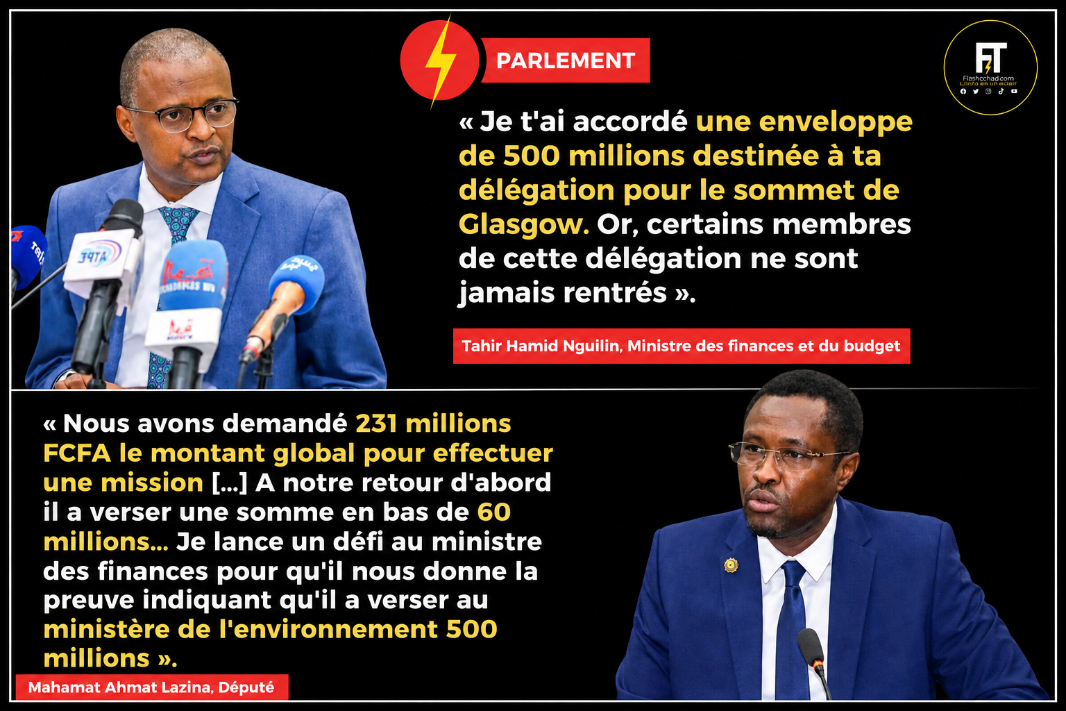 Je vous invite, en premier lieu, à engager des poursuites judiciaires contre le 𝐌𝐢𝐧𝐢𝐬𝐭𝐫𝐞 𝐝𝐞𝐬 𝐅𝐢𝐧𝐚𝐧𝐜𝐞𝐬, qui a déclaré en séance plénière de l’Assemblée nationale,
